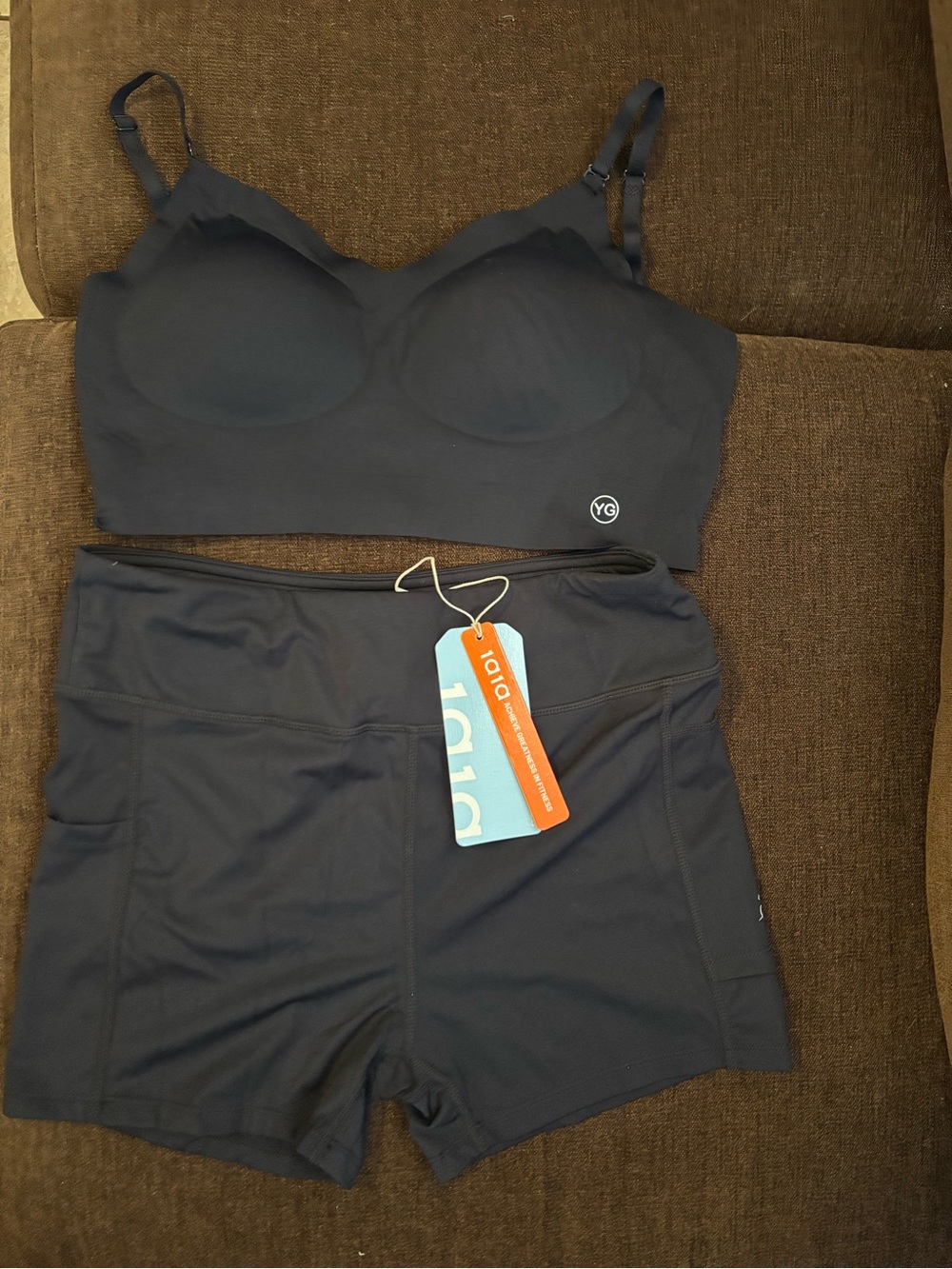 Seamless Black Bralette and Bike Shorts